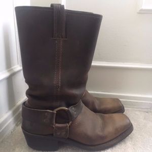 Frye Leather Harness Boot Brown